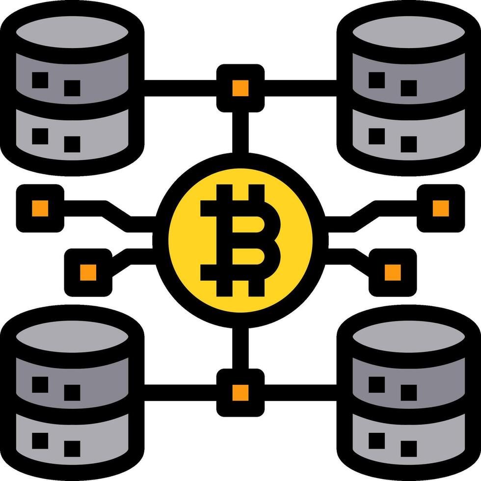 Bitcoin mining cloud computing vector