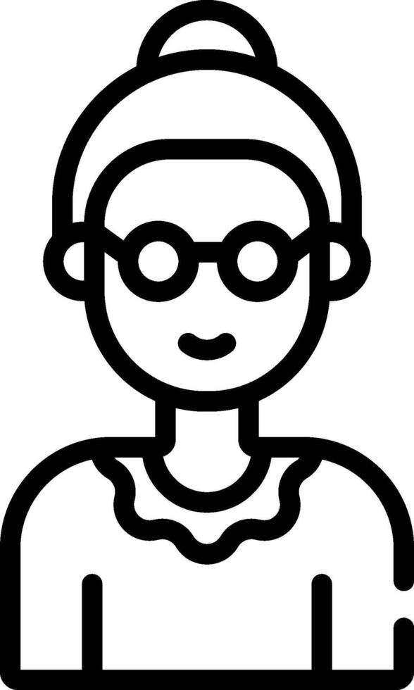 An icon of a woman wearing glasses vector