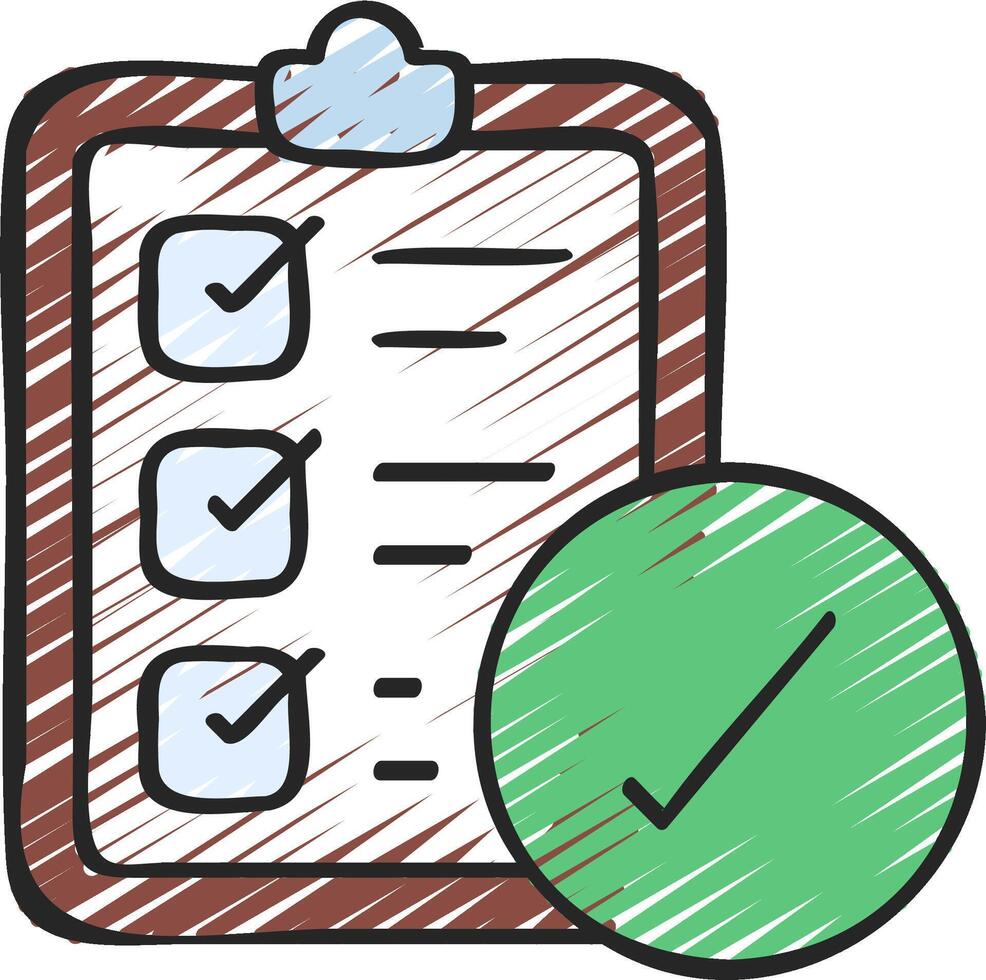 Checklist and tick mark icon illustration design vector