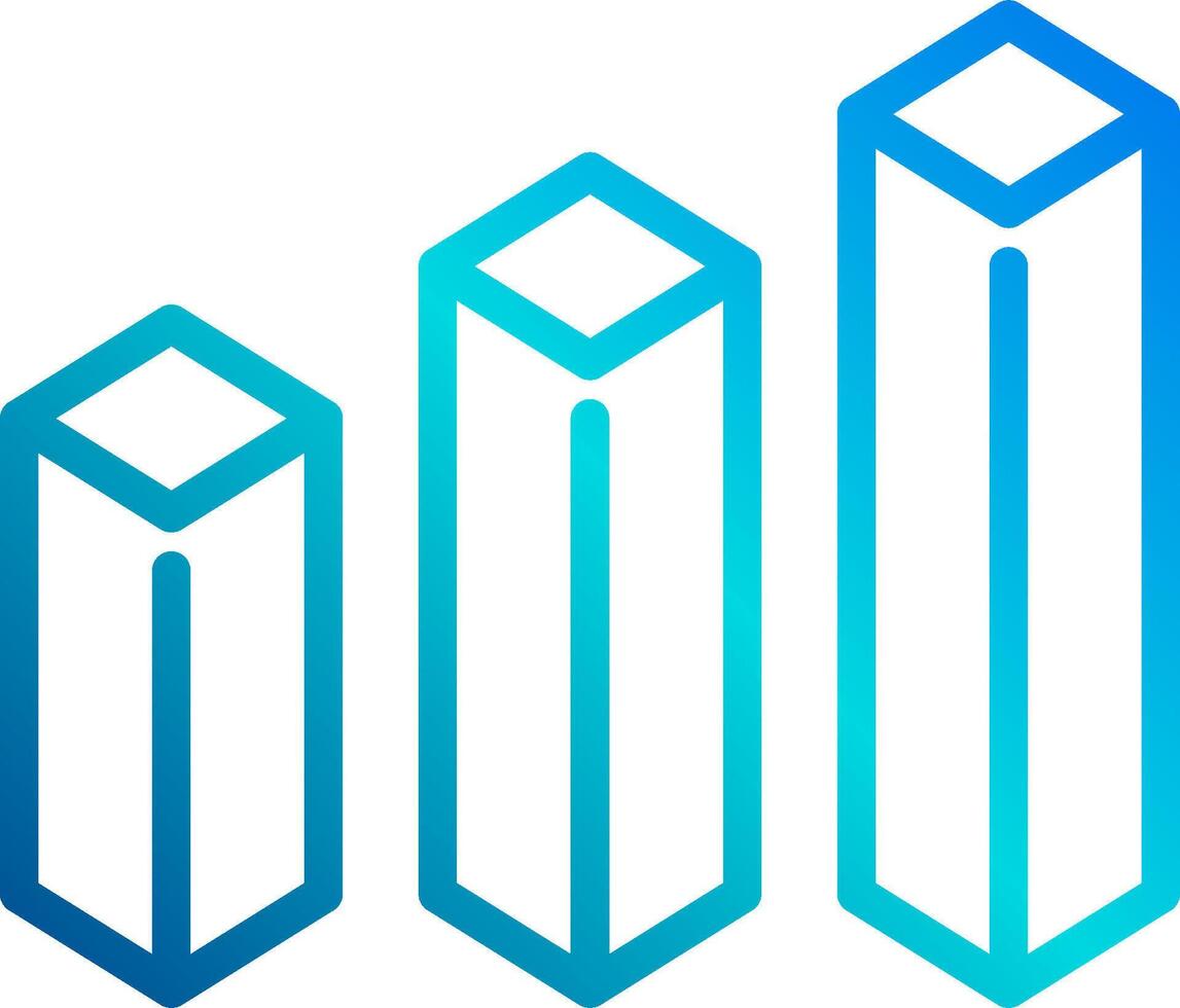 The logo for the company is a blue and white bar graph vector
