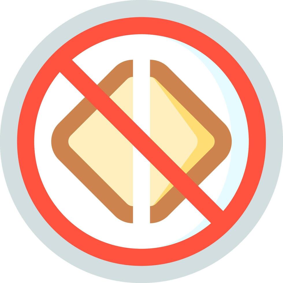 A no bread sign with a slice of bread vector