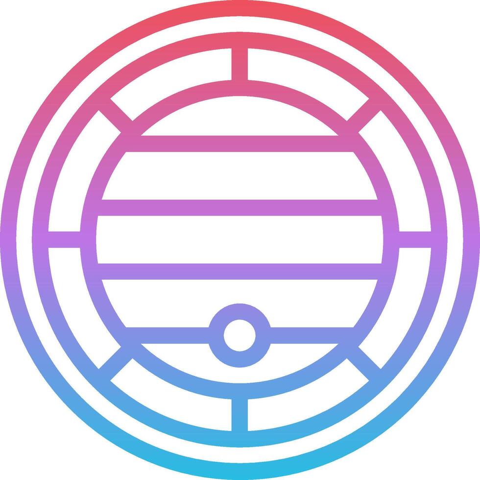A circular logo with a blue and pink color scheme vector