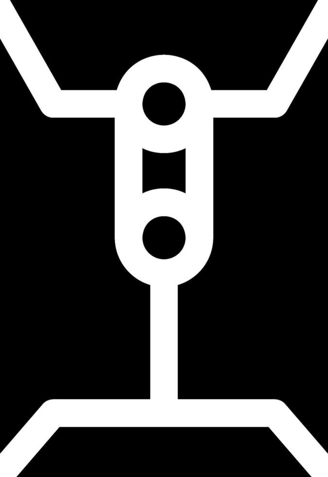 A white and black icon of a person holding a pipe vector
