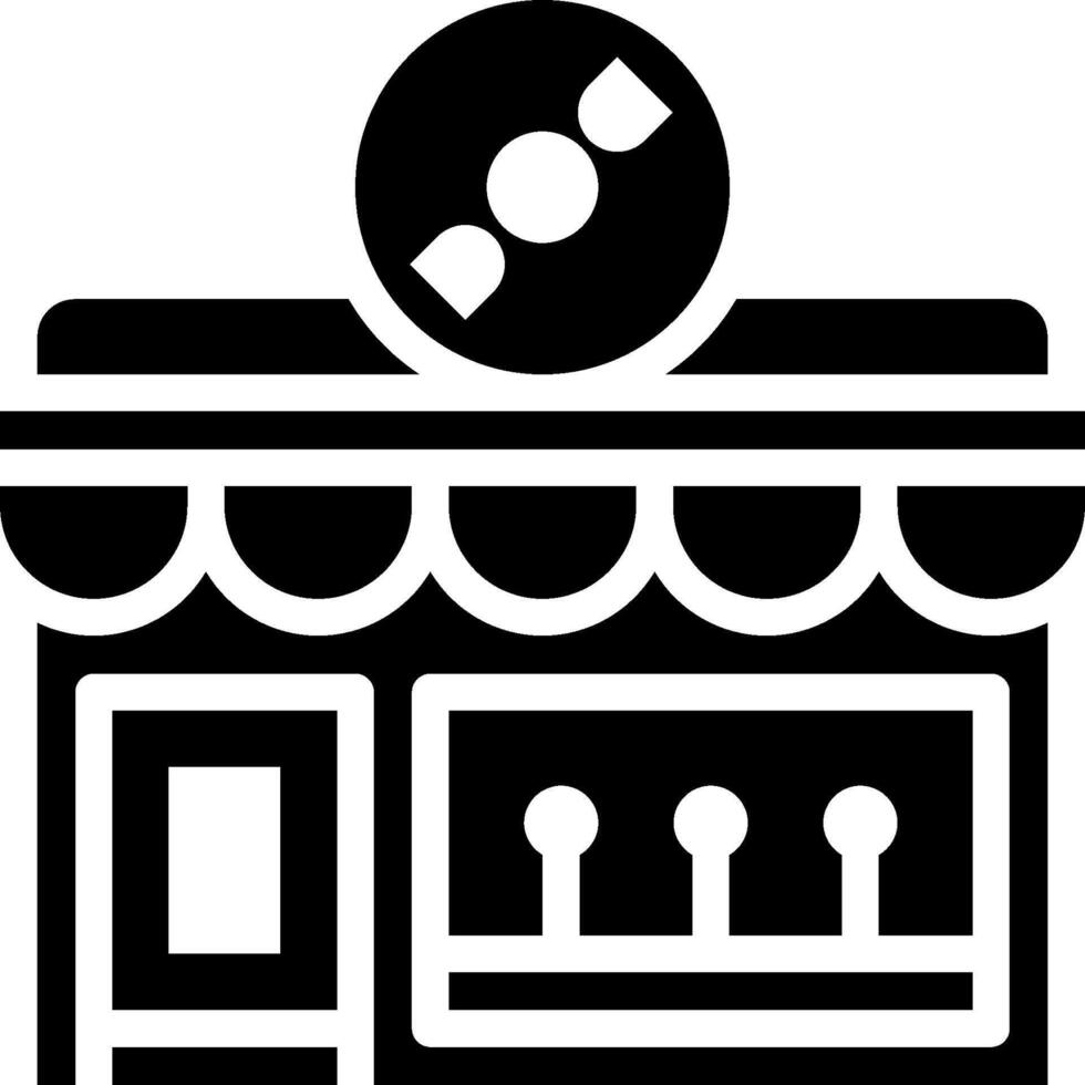 A black and white image of a store front vector