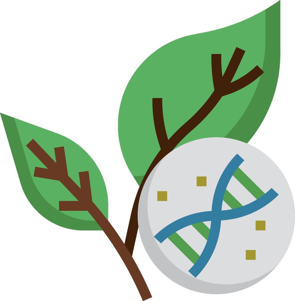 A leaf with a dna molecule on it vector