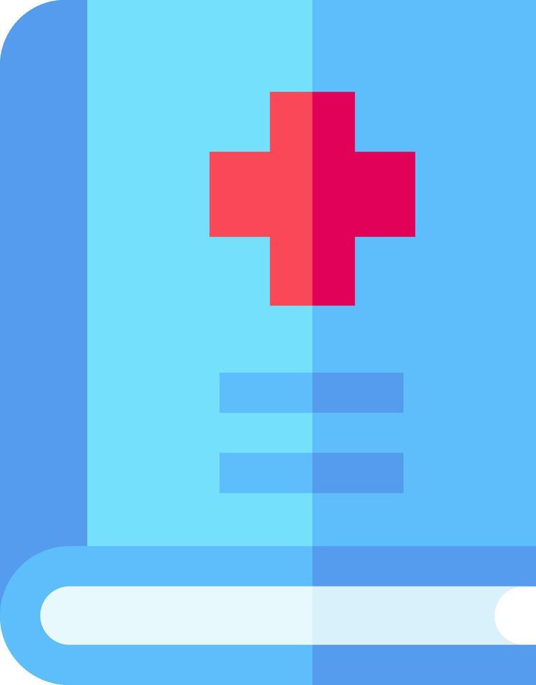 A medical cross on a book vector