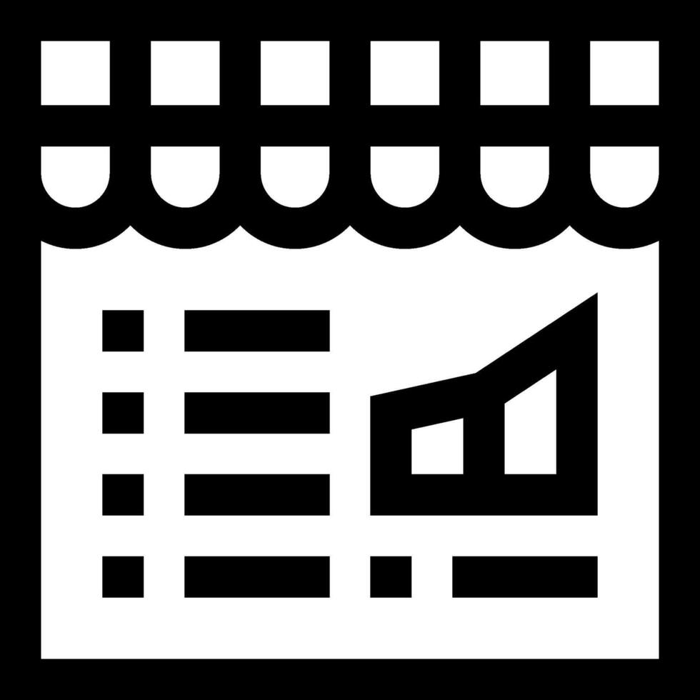 A black and white icon of a business vector