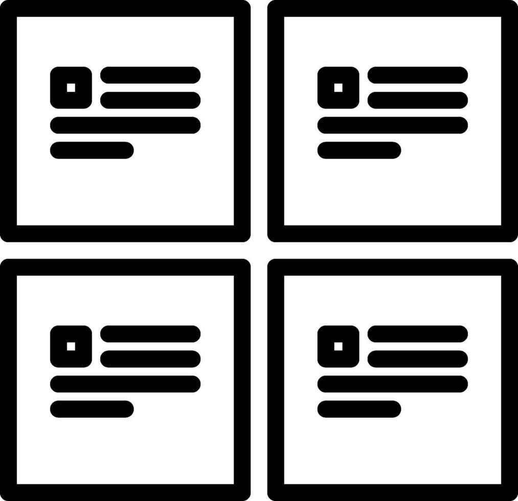 Four squares with a black and white image vector