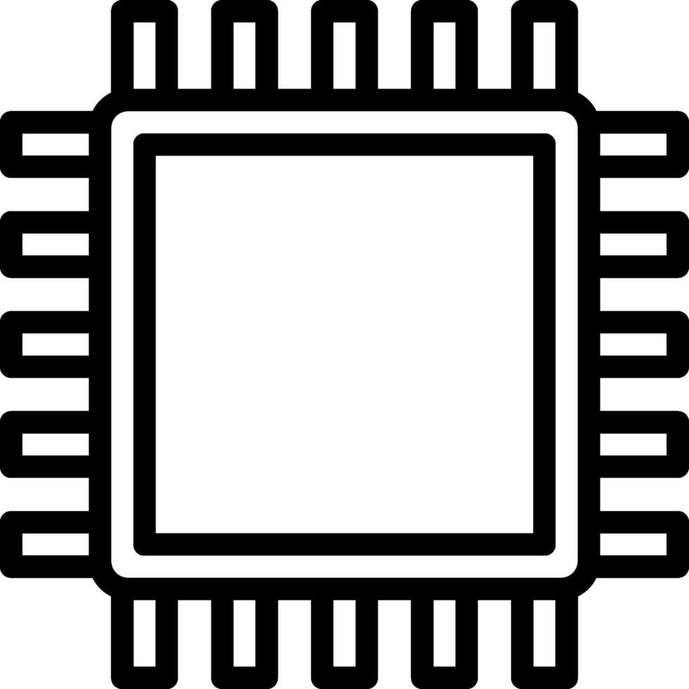 A black and white image of a cpu chip vector