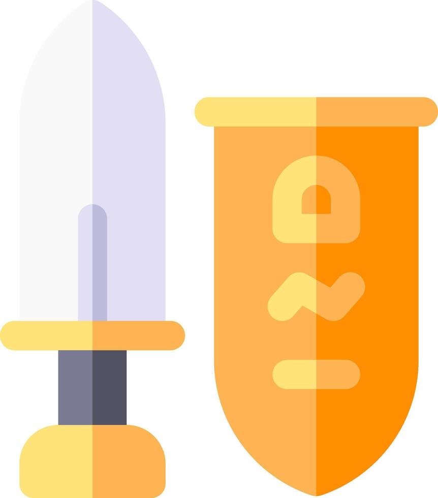 A shield and a sword on a white background vector