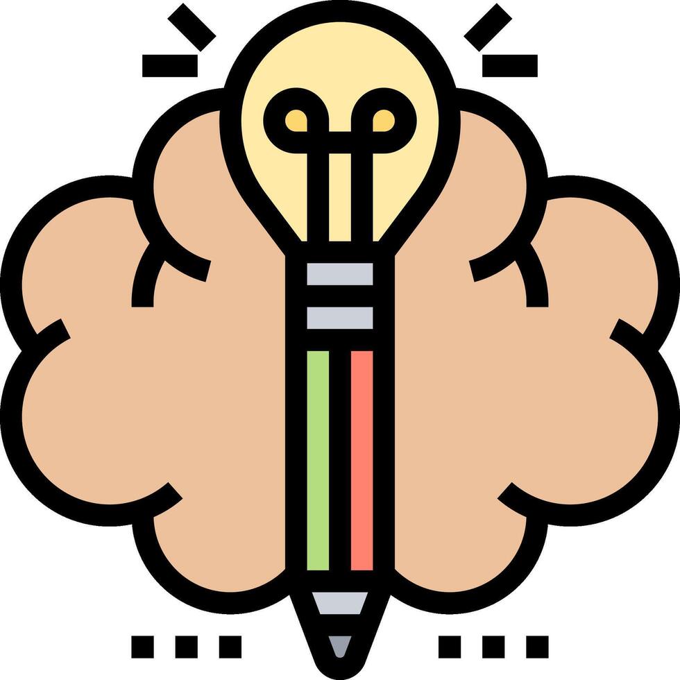 A brain with a light bulb in it vector