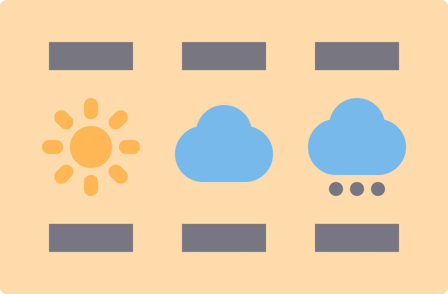 Weather icon with sun, clouds and rain vector