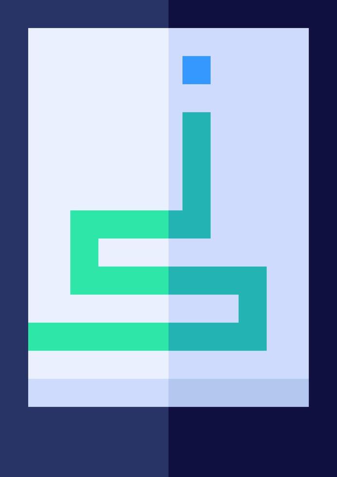 A blue square with a green arrow pointing up vector