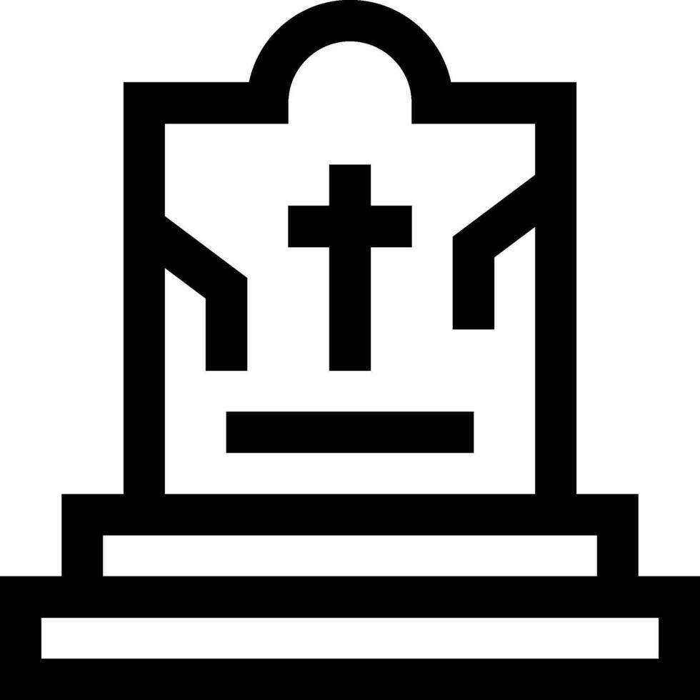 A black and white image of a tombstone vector
