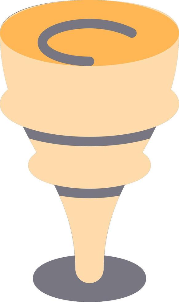 A funnel with a yellow and orange cone vector