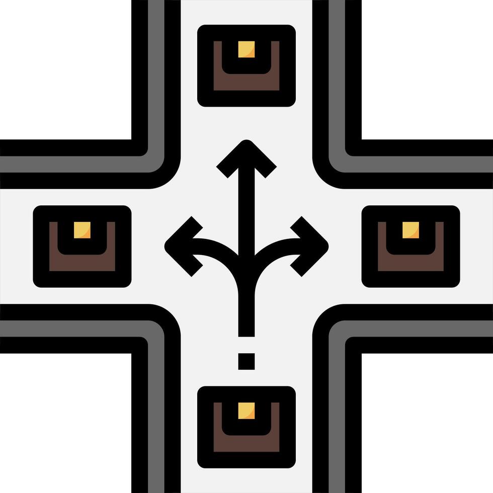 A cross with four arrows pointing in different directions vector