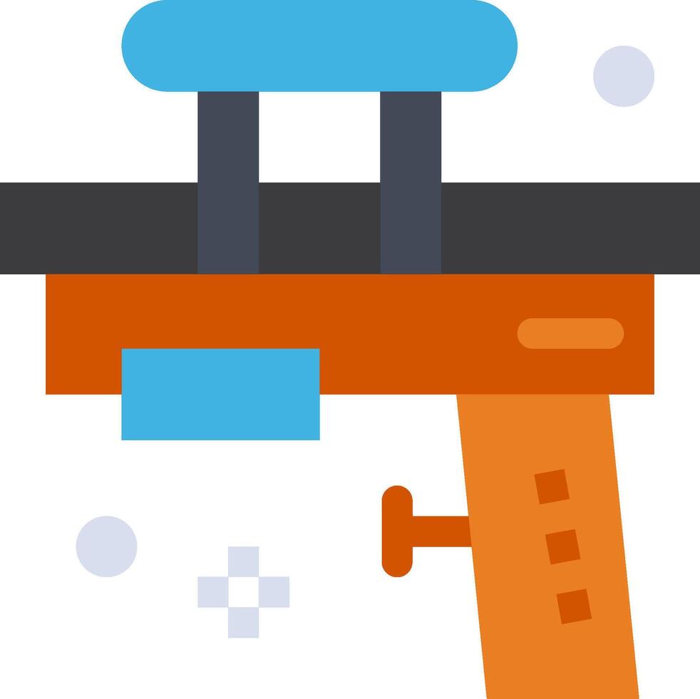 A gun with a blue handle and orange barrel vector