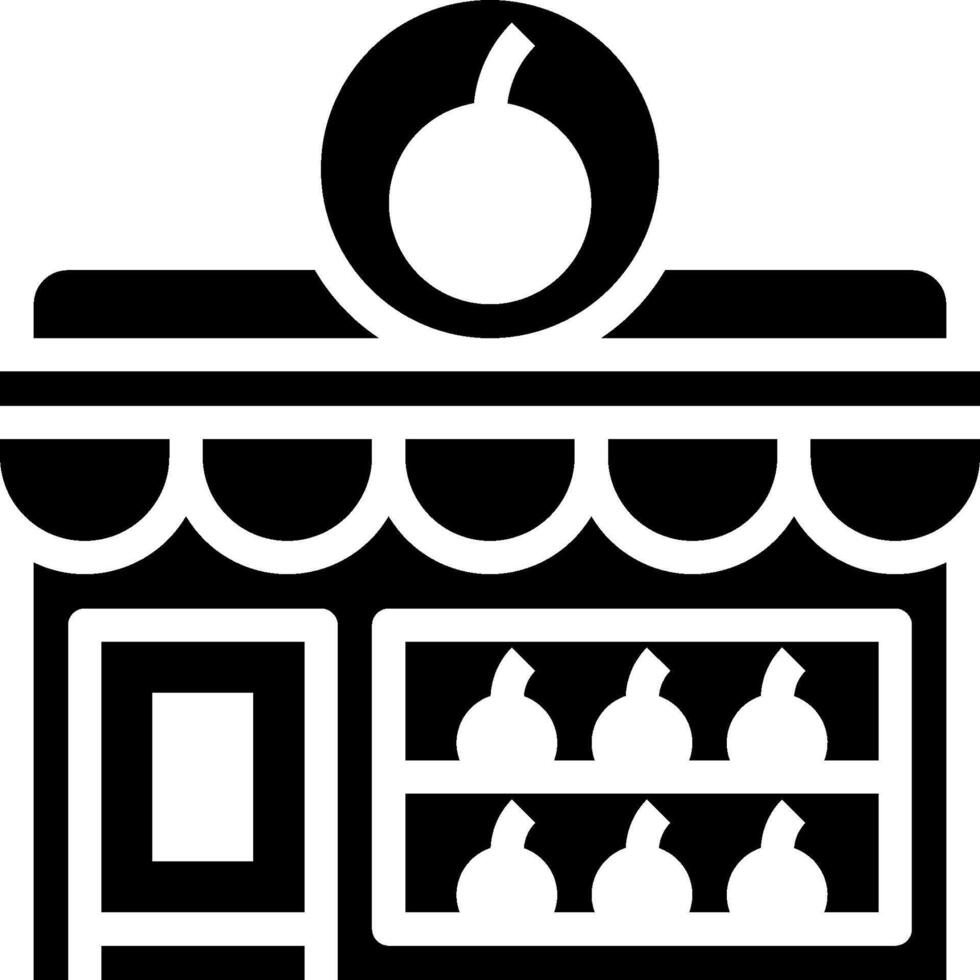 A black and white image of a store front vector