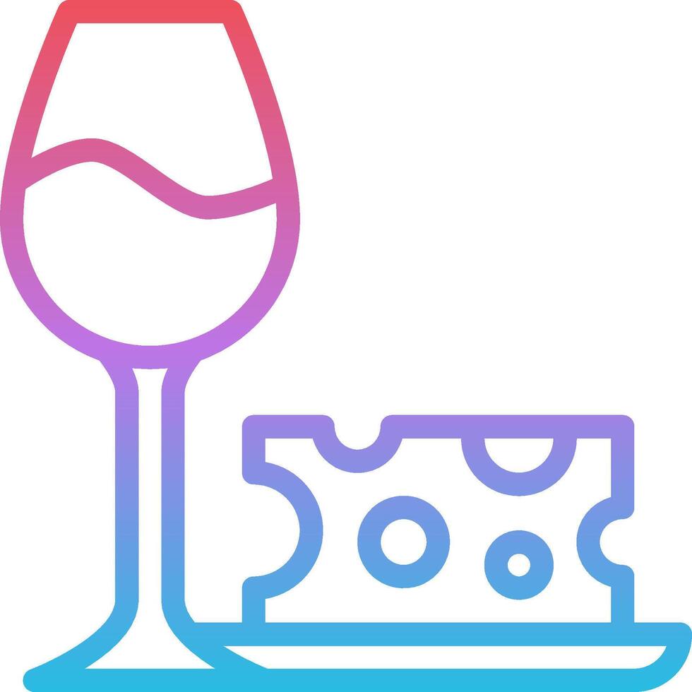 Wine glass and cheese icon vector