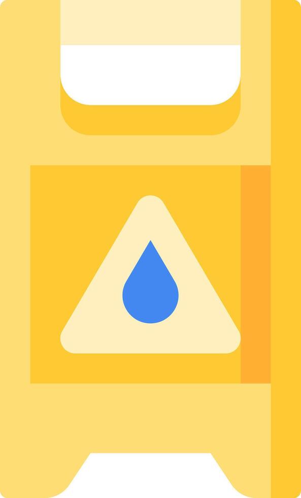 A yellow box with a blue triangle on it vector