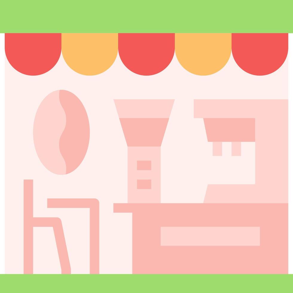 A coffee shop with a table and chairs vector