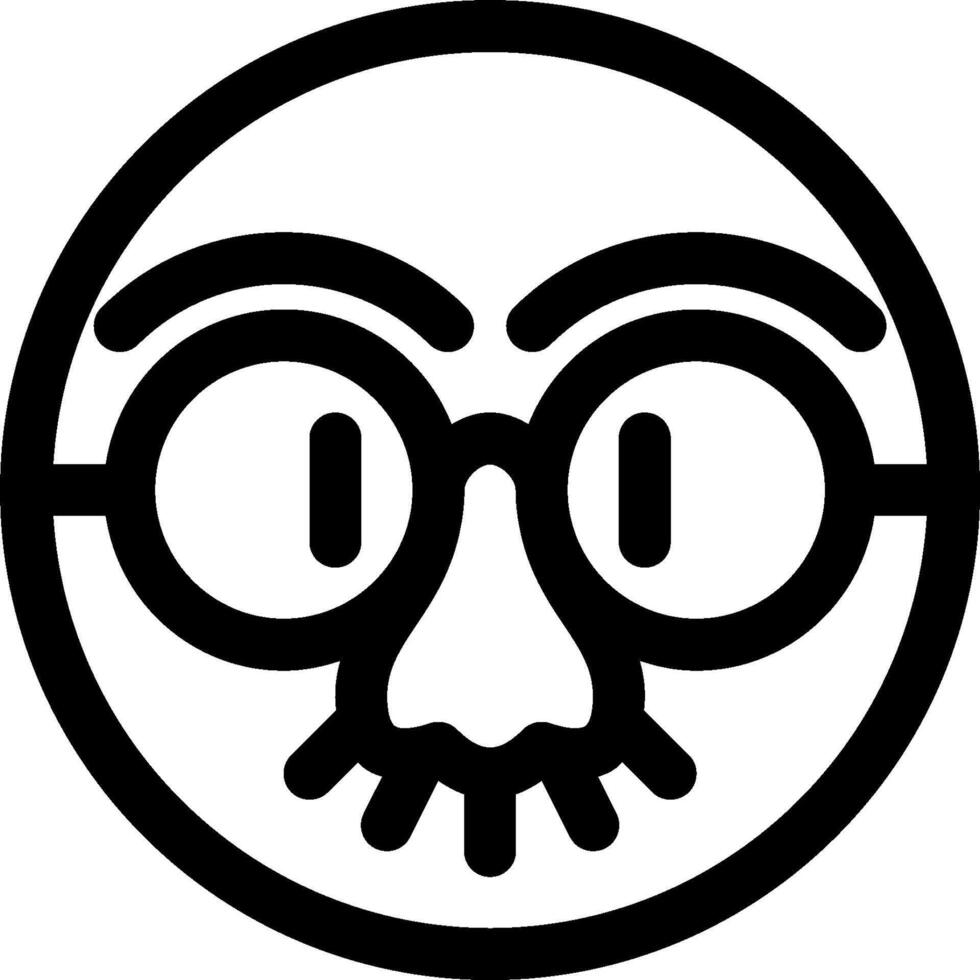 A black and white image of a face with glasses vector