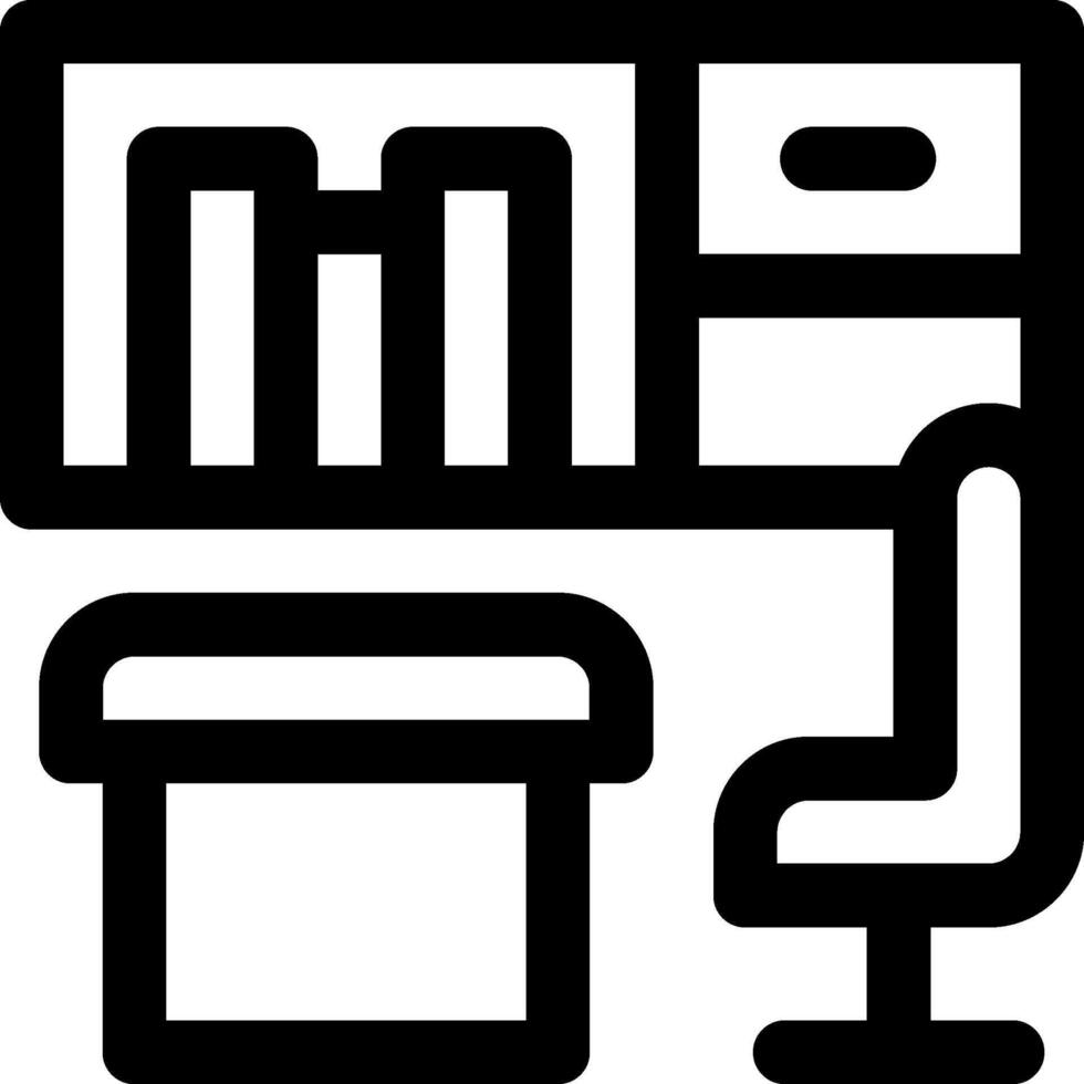 Office icon, office chair, desk, and chair vector