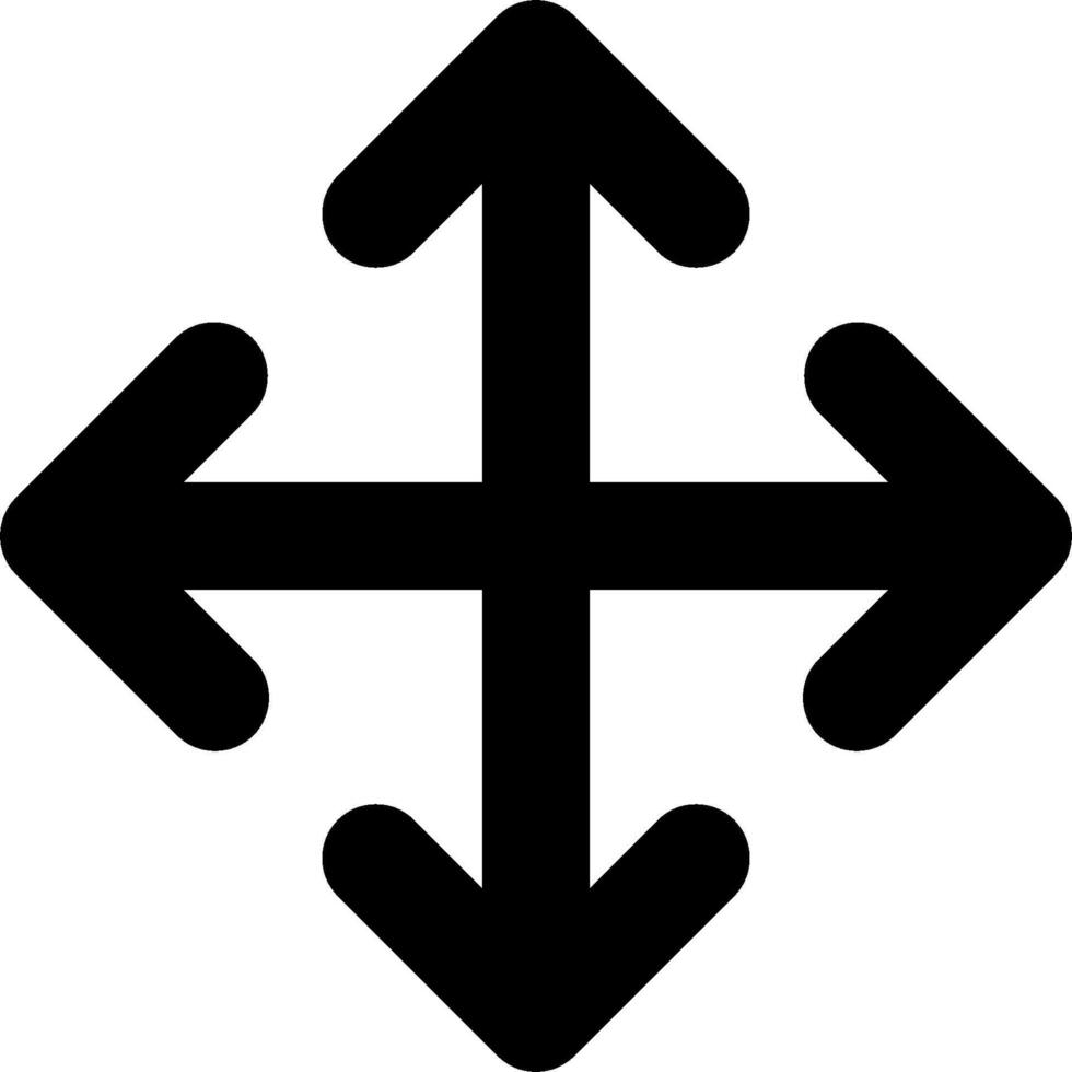 A black and white arrow pointing to the left vector