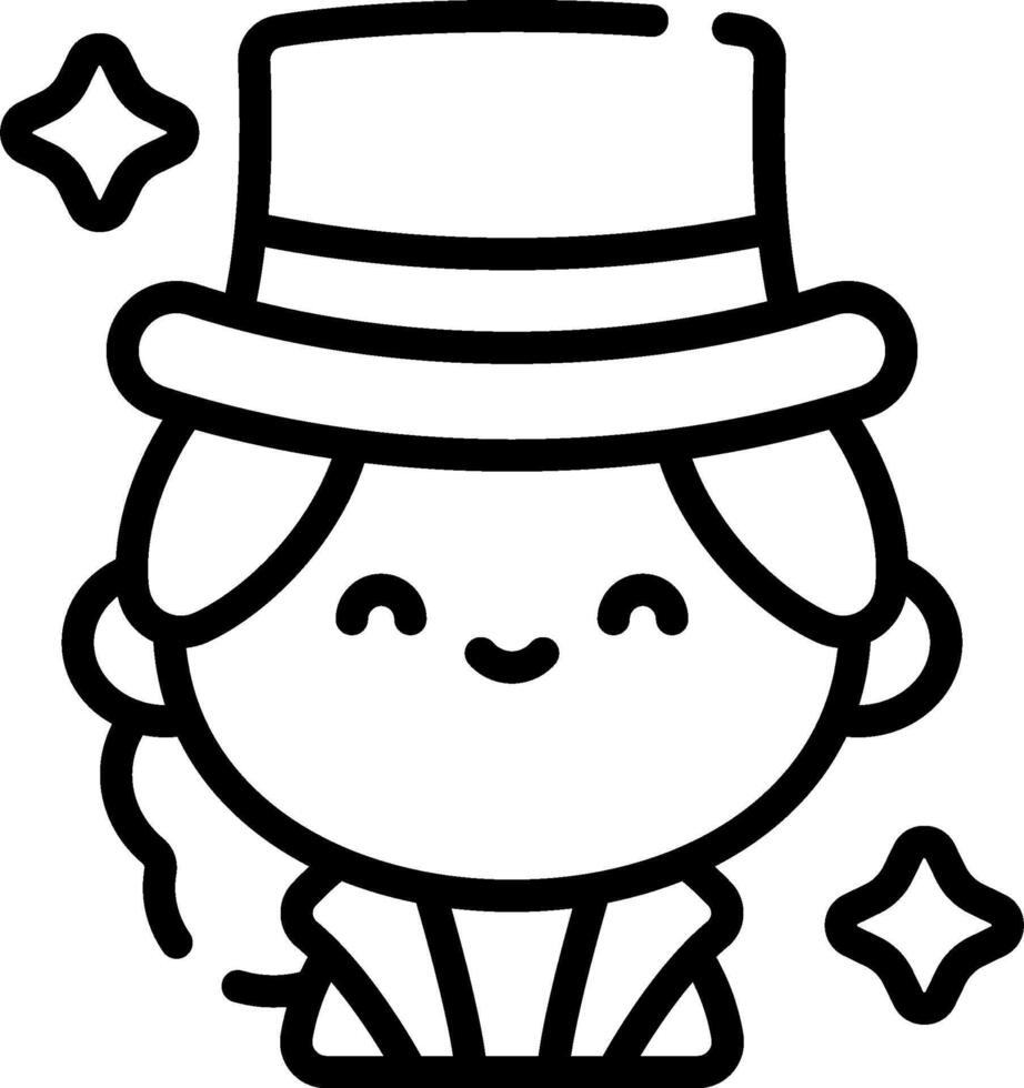 A cartoon man wearing a top hat and bow tie vector