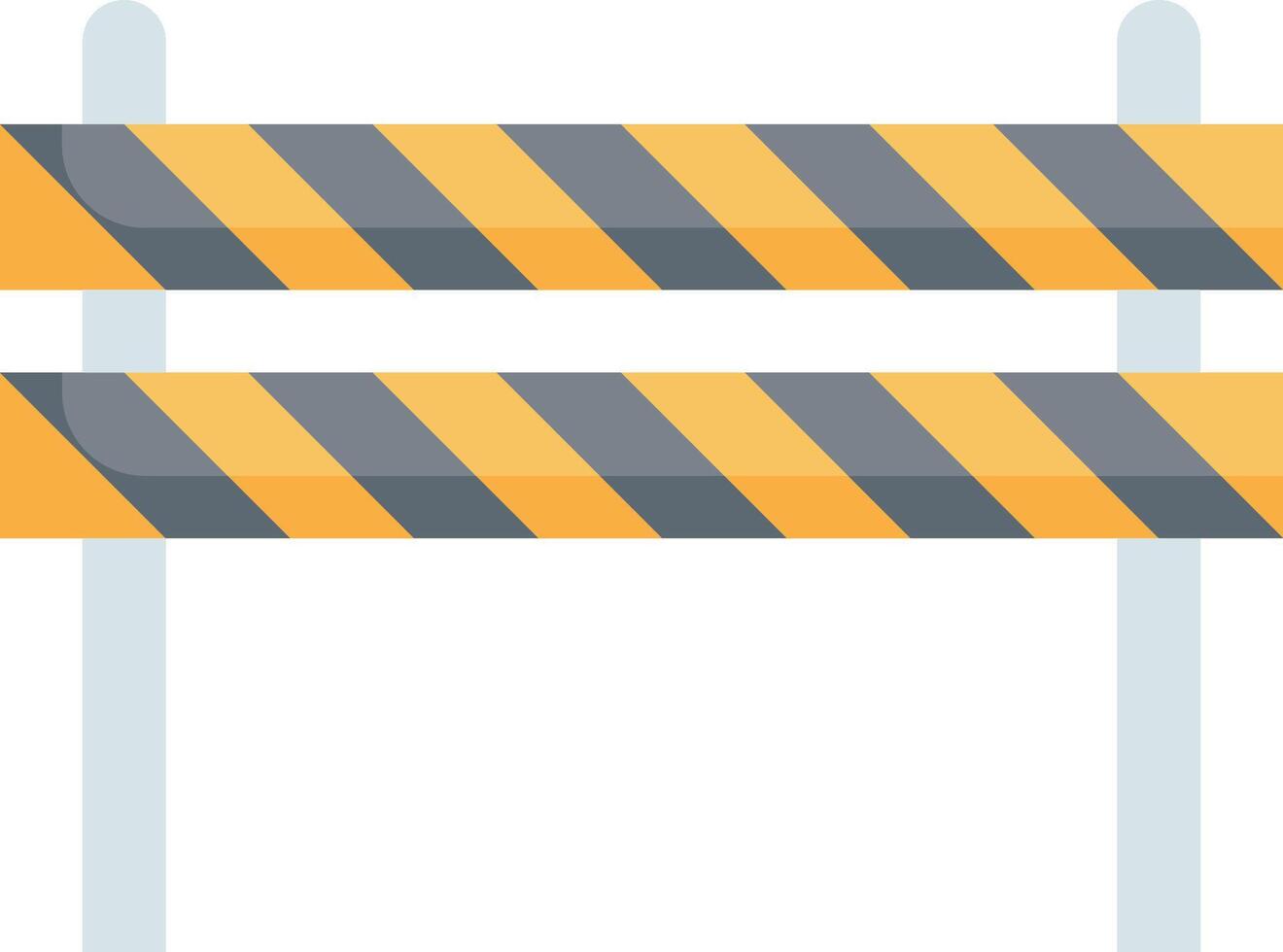 A barrier with two stripes on it vector
