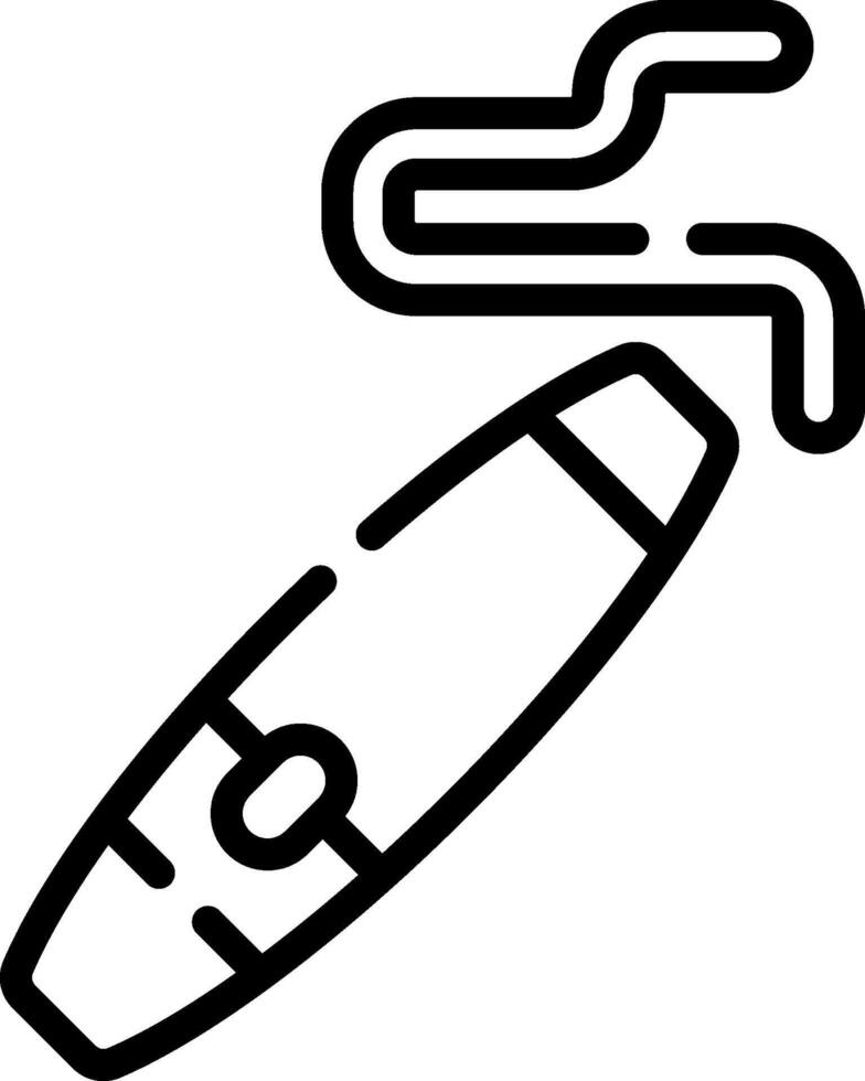 A black and white drawing of a cigarette vector
