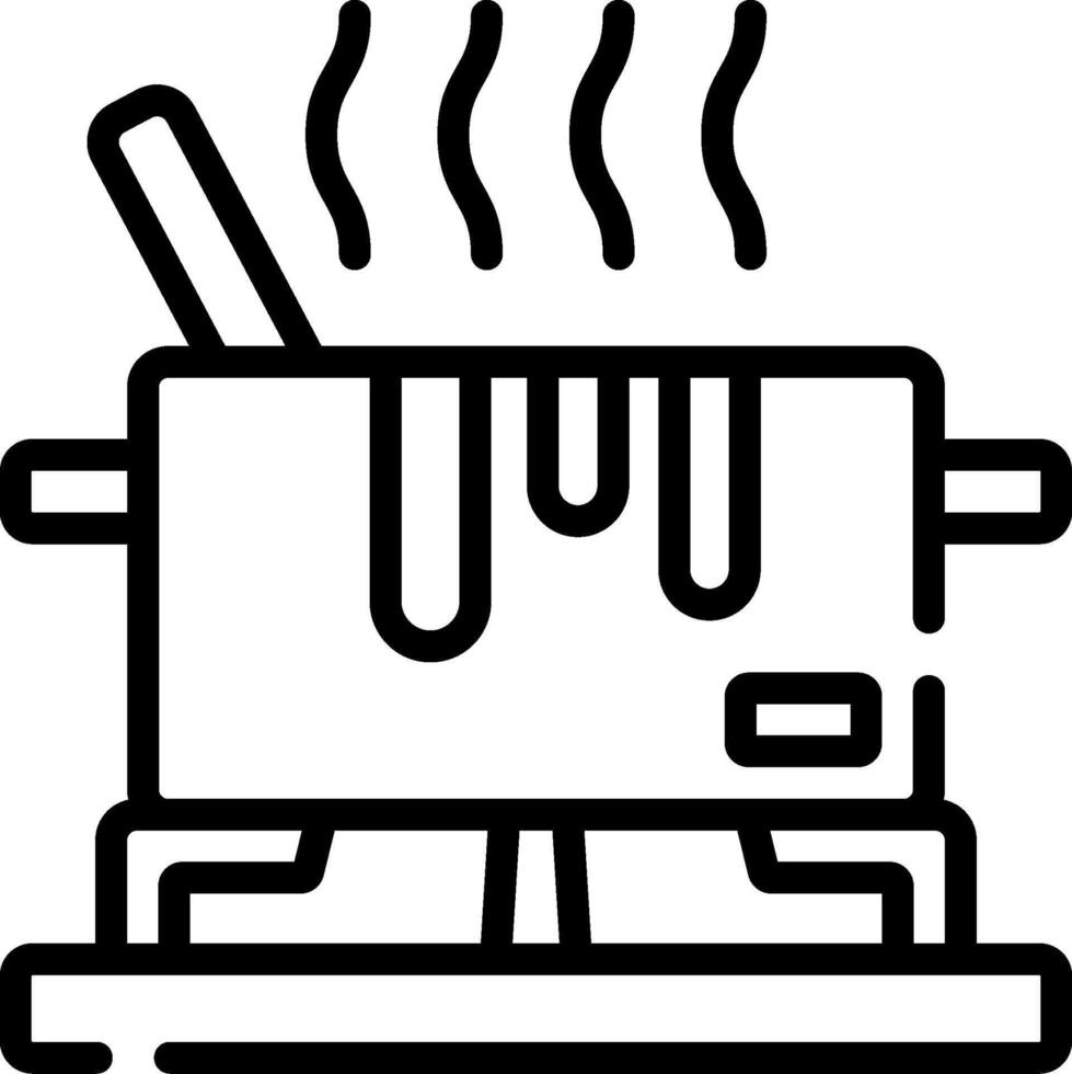 Fondue icon, black and white vector