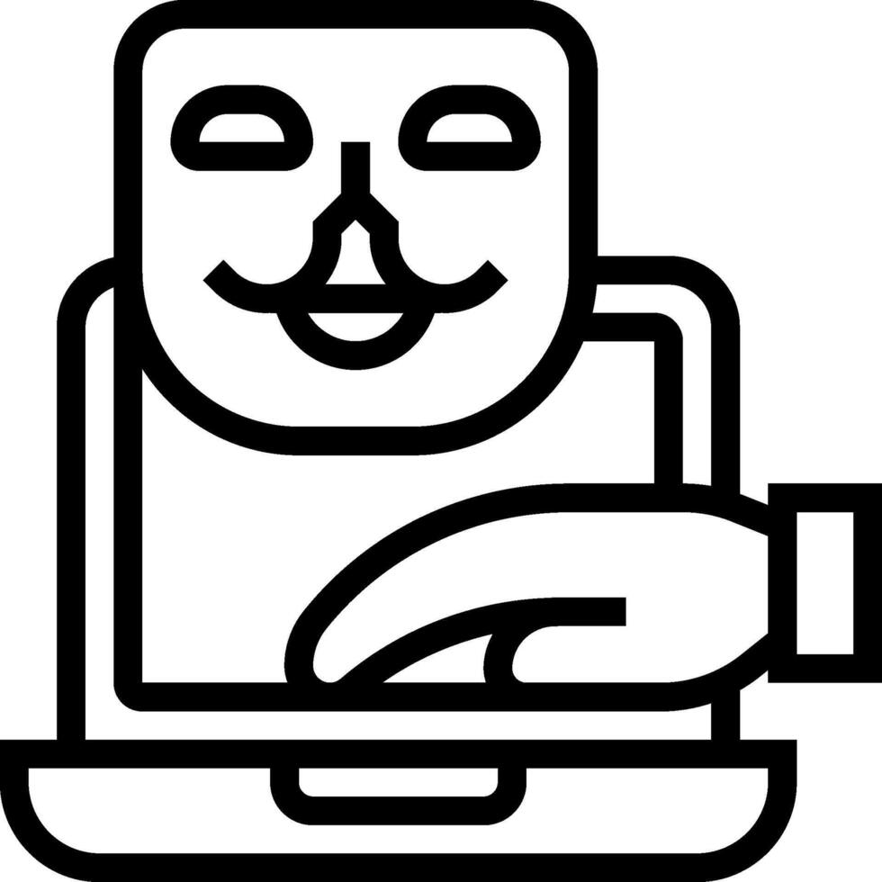 anónimo hacker icono vector