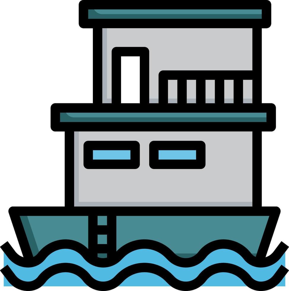 Houseboat icon illustration vector