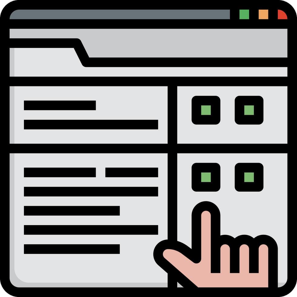A hand pointing at a computer screen with a mouse vector