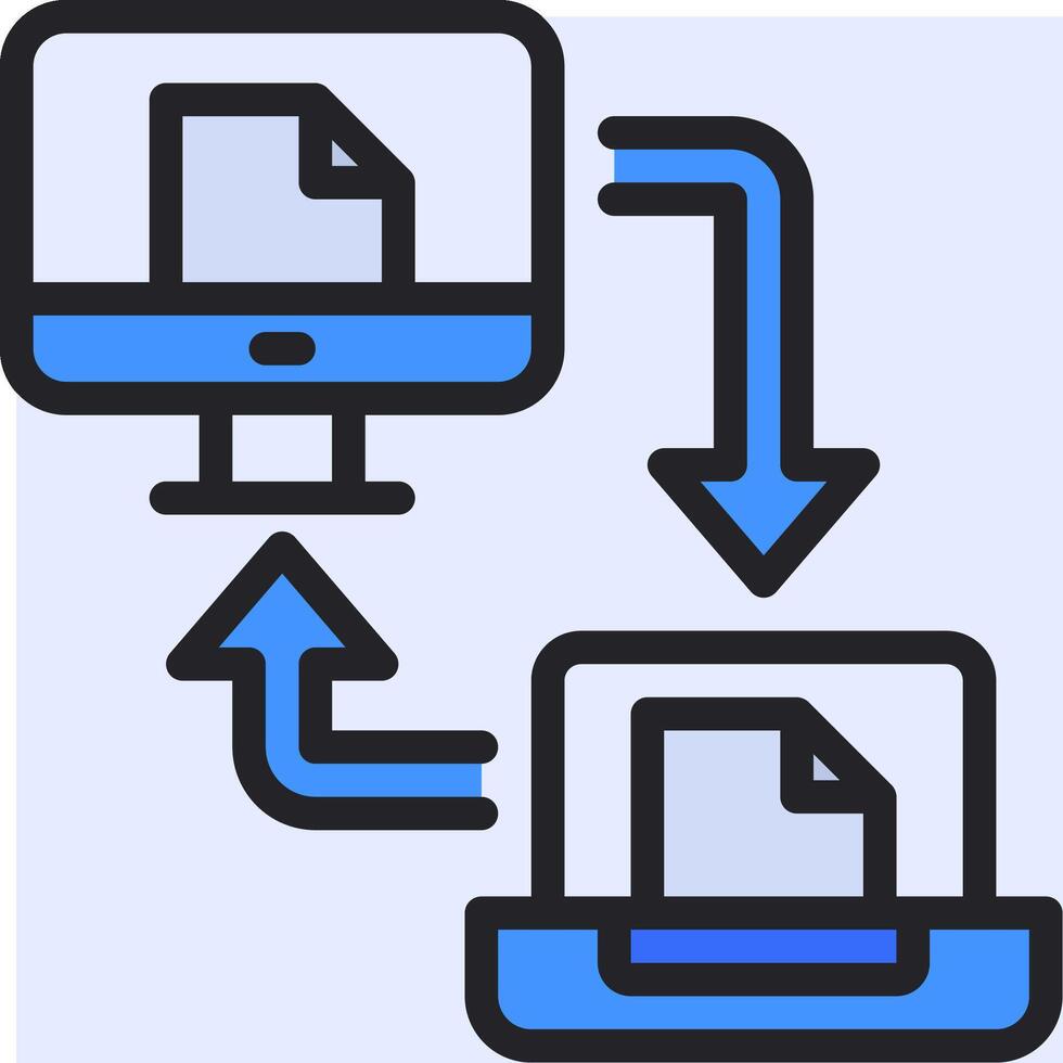 A computer with a printer connected to it vector