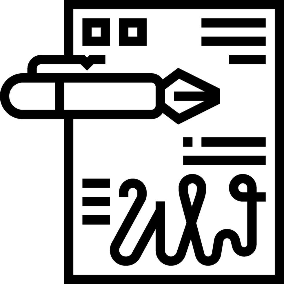 A black and white image of a pen and paper vector