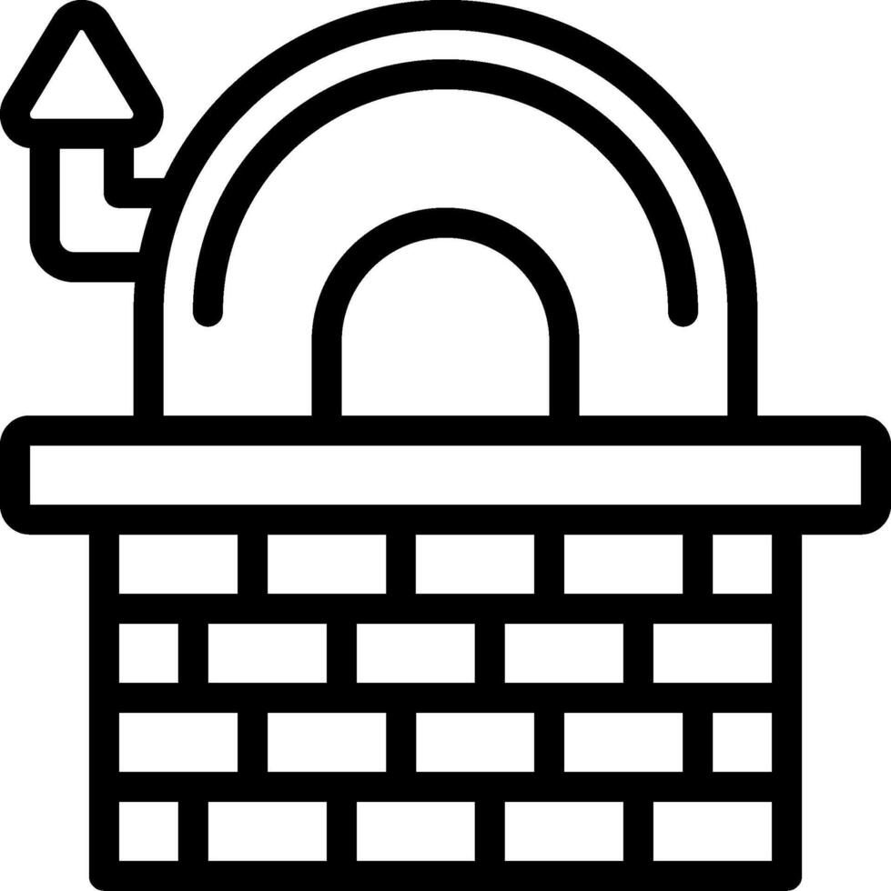 A brick wall with a ladder and a ladder on top vector