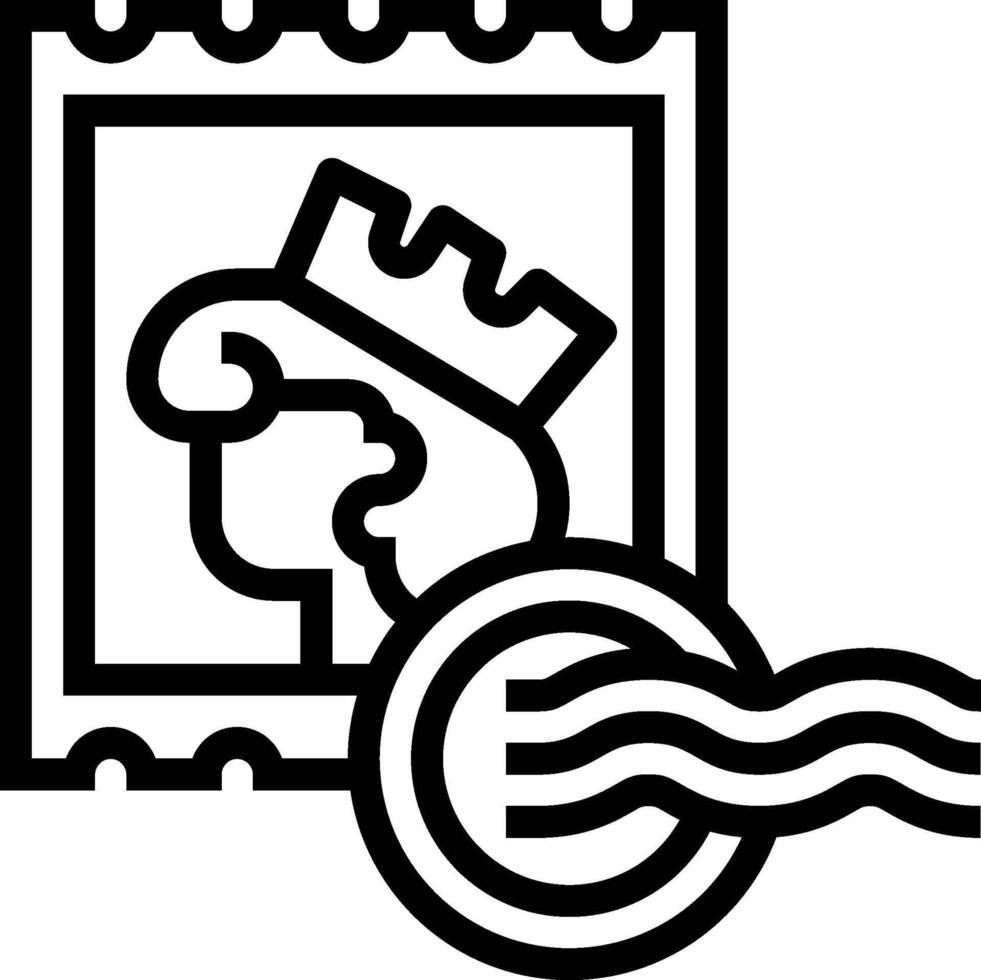 A stamp with a woman and a crown on it vector