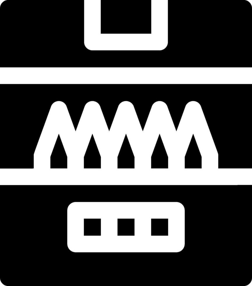 A black and white icon of a machine vector