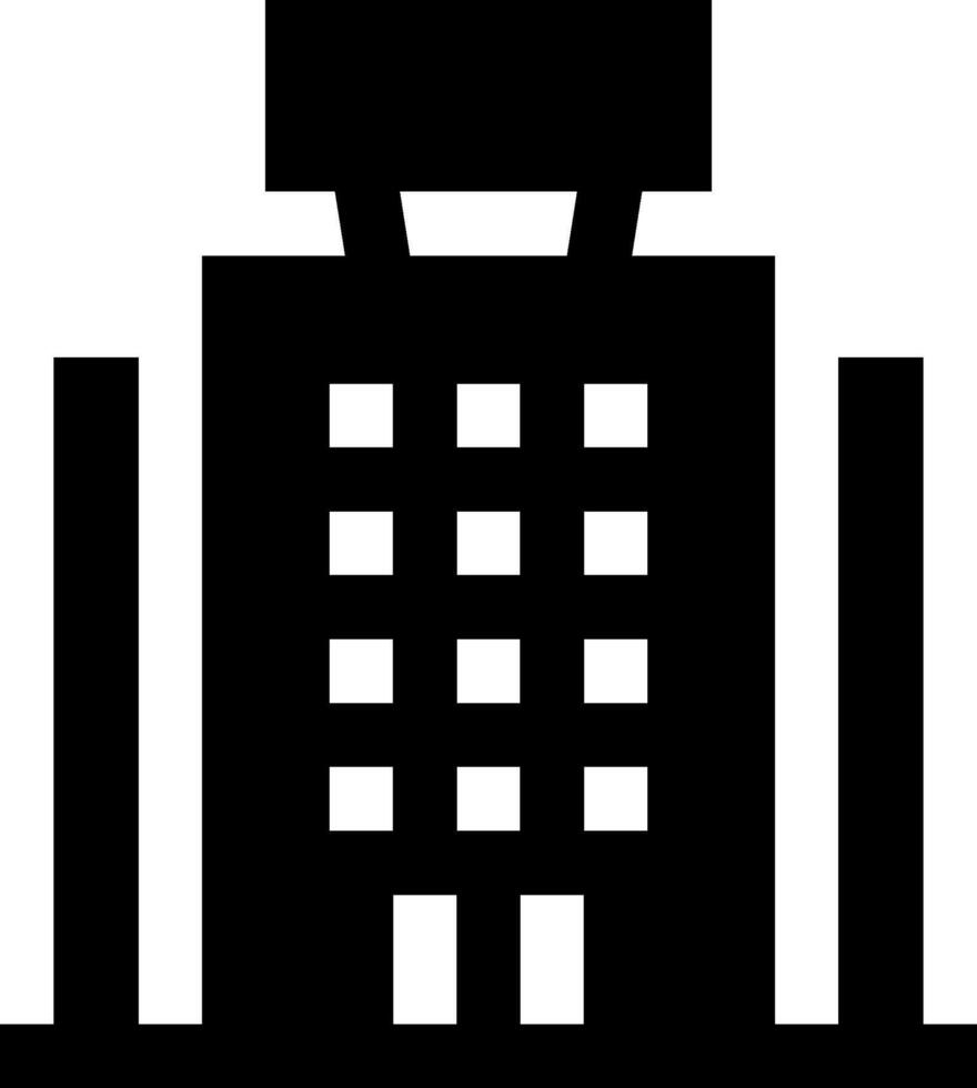 A black and white building icon vector