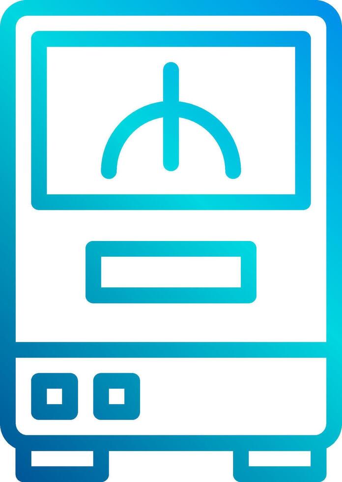A computer with a blue and white outline vector