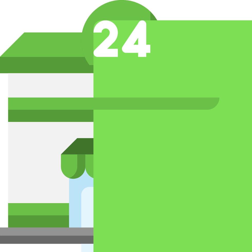 A green building with the number 24 on it vector