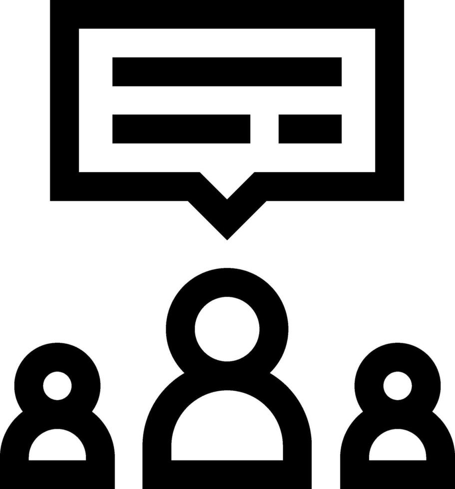 A group of people are gathered around a chat box vector