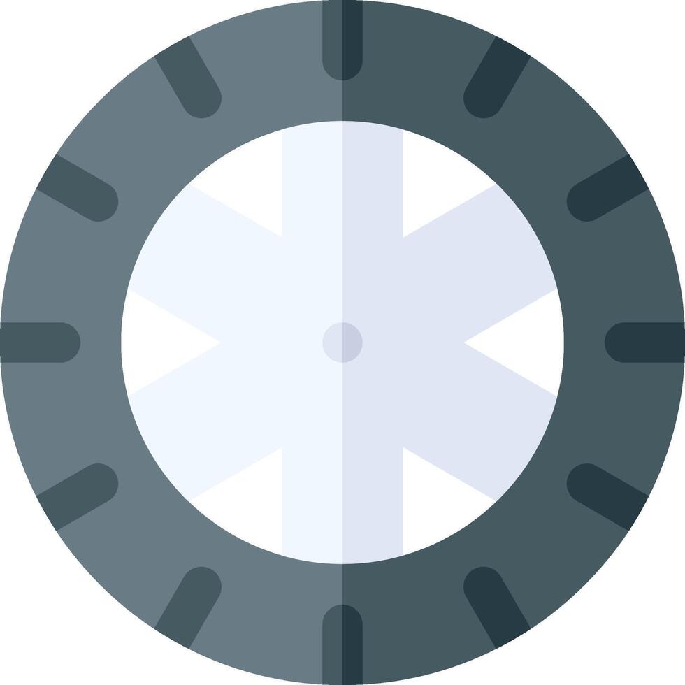 A wheel with a snowflake on it vector