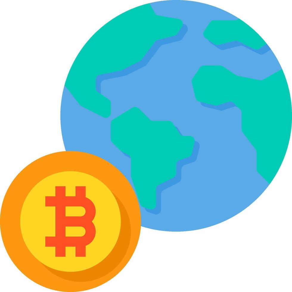 Bitcoin and the world vector
