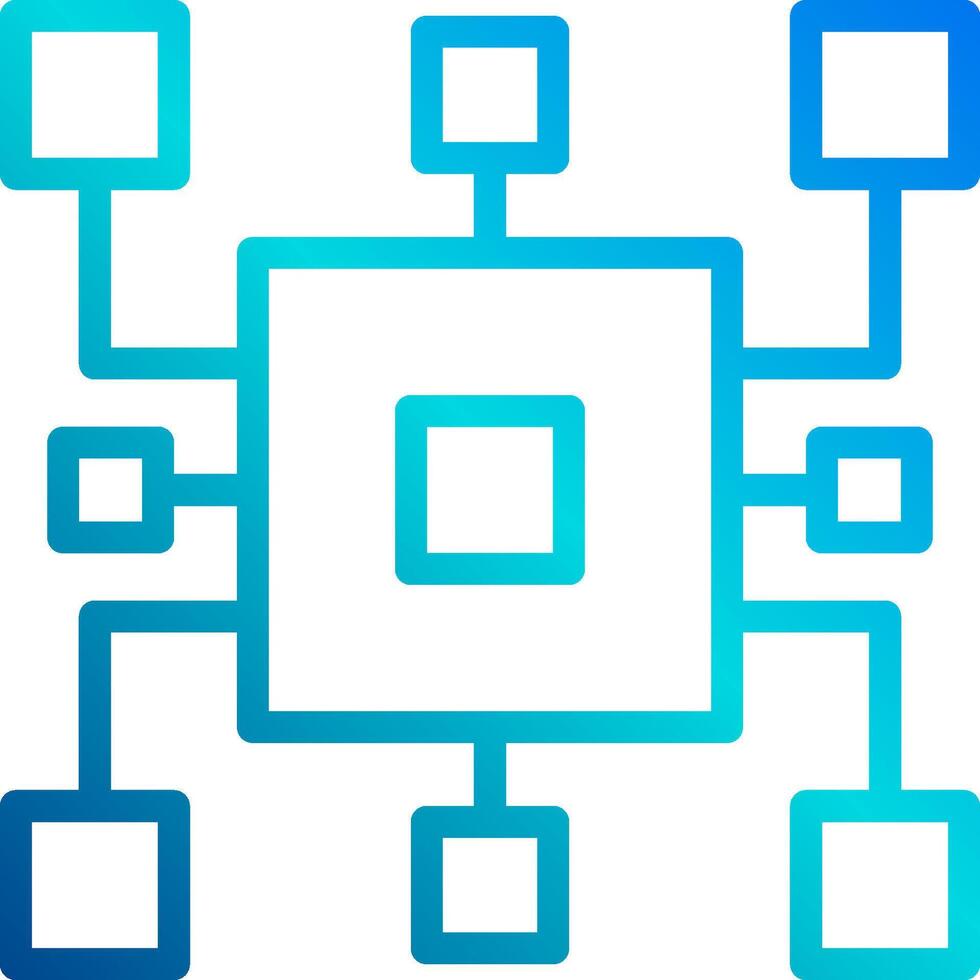 A blue and white square with squares around it vector