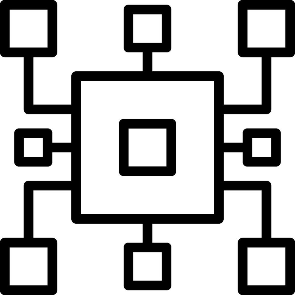 A black and white image of a computer chip vector