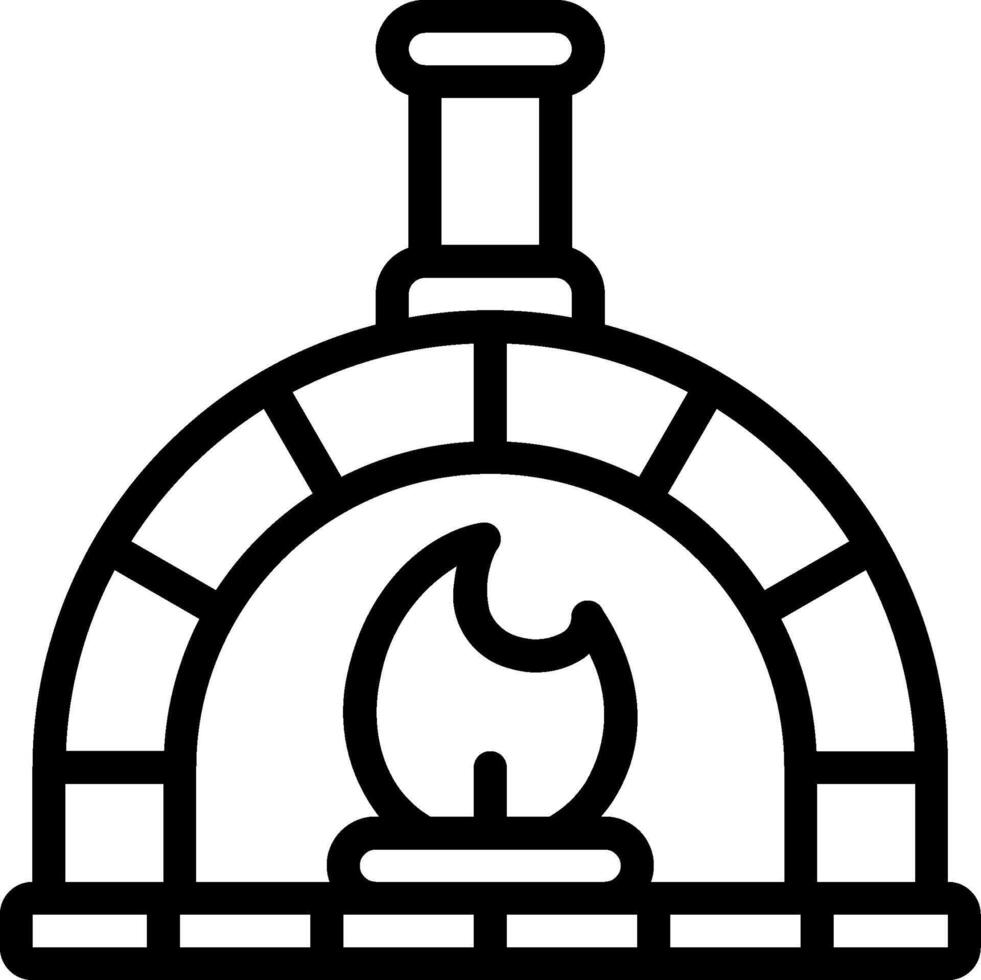 A black and white image of a pizza oven vector