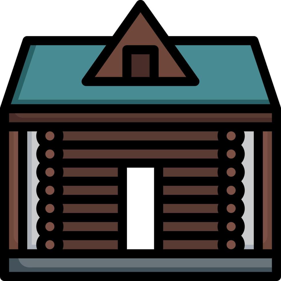 Log cabin icon vector